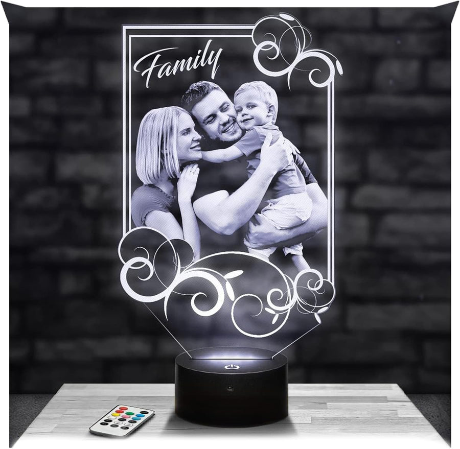 Gravure Photo sur plaque PMMA avec socle lumineux