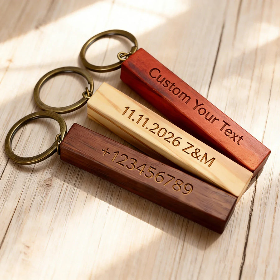 Porte-clés bois à graver